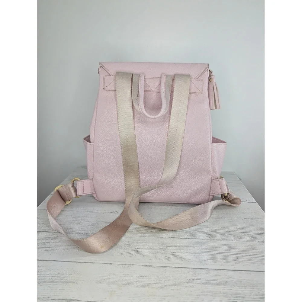 Freshly Picked Classic Diaper Bag Backpack Blush Pink Vegan Leather GoldHardware
